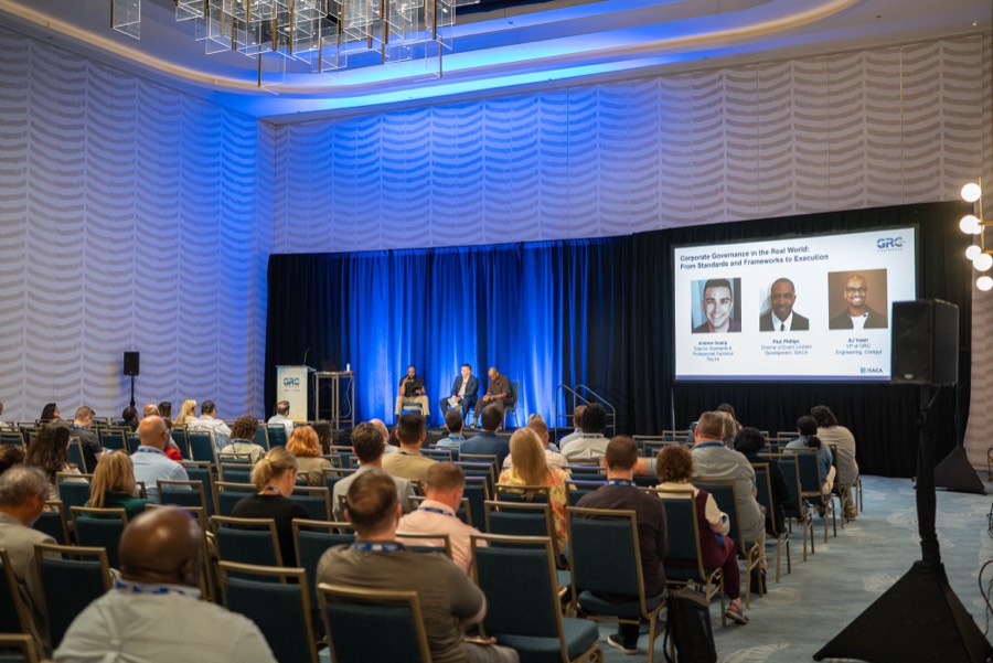 GRC Engineering Club on stage at the ISACA GRC Conference